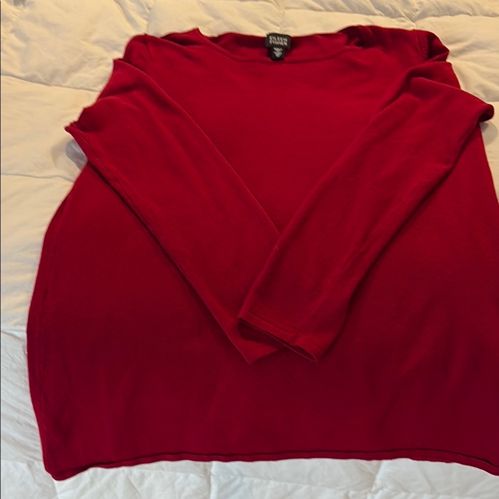 Eileen Fisher Red Long Sleeve Top